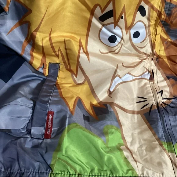 Members Only Scooby Doo Windbreaker Hooded Jacket Unisex Large Nickelodeon NWT - Picture 2 of 11